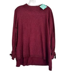 Survival Wine Red Sweater Women's Size M New High/low hem